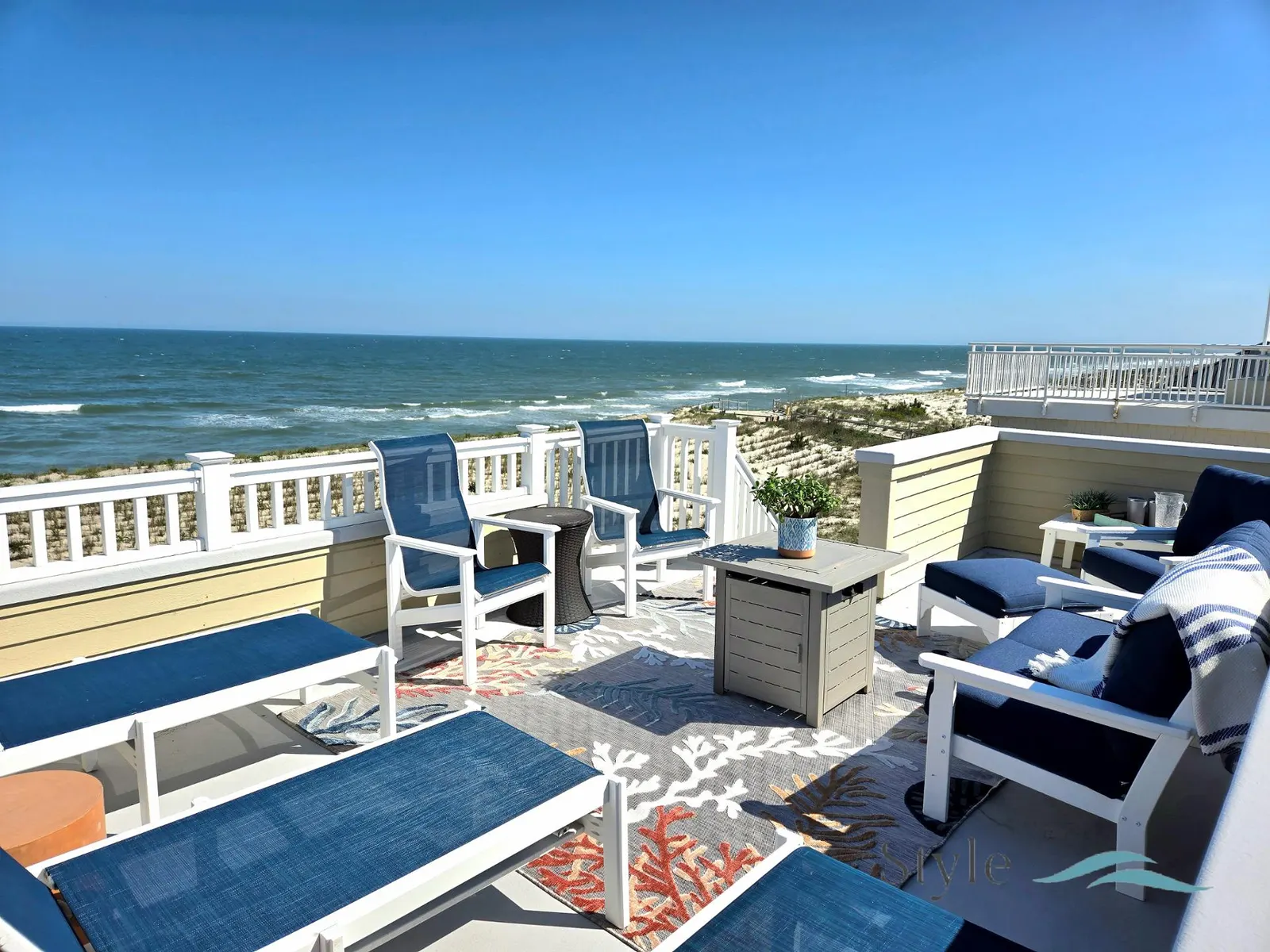 Oceanfront deck at Serenity, Harvey Cedars